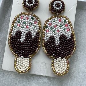 Beaded ice cream bar pierced earrings.